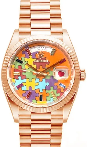 Rolex Day-Date 36 Puzzle Emoji Jigsaw Motif, reference 128235