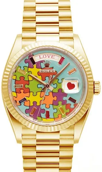 Rolex Day-Date 36 Puzzle Emoji Jigsaw Motif, reference 128238