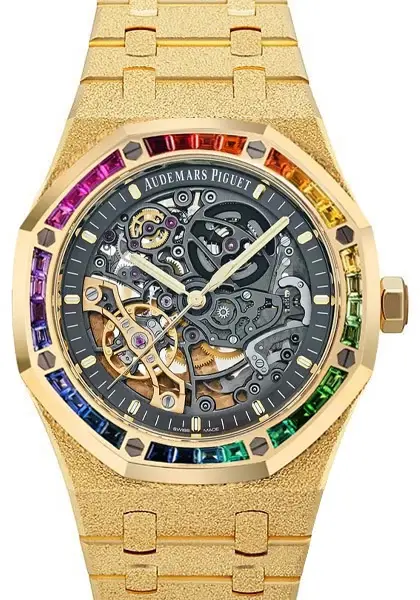 Audemars Piguet Royal Frosted Gold Double Balance Wheel Openworked, reference 15412BA.YG.1224BA.01